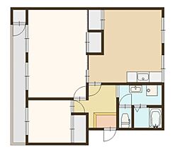 青山年ケ森ハイツA棟 2LDKの間取図画像