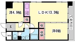 インタービレッジ高砂 2LDKの間取図画像