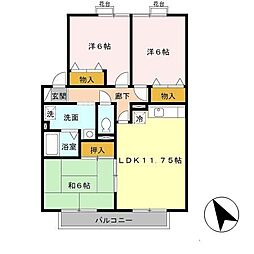 23番館A 3LDKの間取図画像