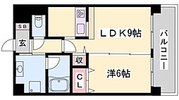 マンション西駅前 1DKの間取図画像