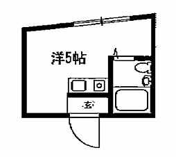カーサ西飾磨ビル ワンルームの間取図画像