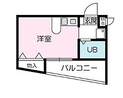 プレアール粟津3 ワンルームの間取図画像