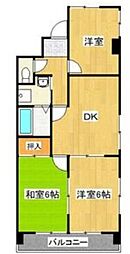 ロイヤルコーポ東雲 3DKの間取図画像