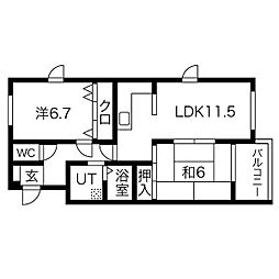 ビューハーモニー 2LDKの間取図画像