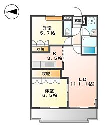 パークアヴェニュー 2LDKの間取図画像