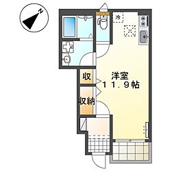 カラタチ ワンルームの間取図画像