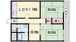ラフェスタ加西 3LDKの間取図画像