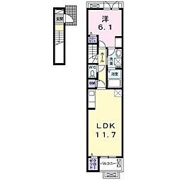 プレッソ東加古川1 1LDKの間取図画像