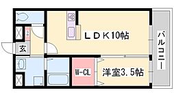 シャルマンプレイス 1LDKの間取図画像