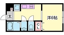 ネストプラス浜田 1Kの間取図画像