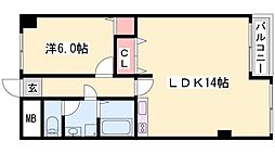 ル・マンド東延末 1LDKの間取図画像