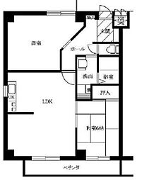 ル・マンド三宅 2LDKの間取図画像