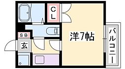 ジュネス白国 1Kの間取図画像