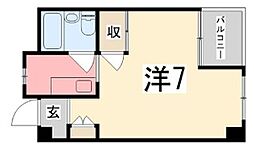 カンフォート花北 1Kの間取図画像