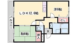 サンライズハイツ2 2LDKの間取図画像