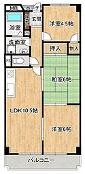 グランパティオ宝殿1 3LDKの間取図画像