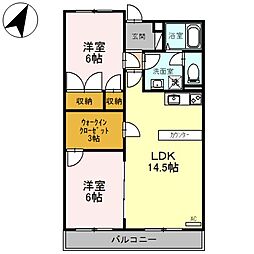 サンコミュニティ 2LDKの間取図画像