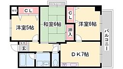ソレーユ南条 3DKの間取図画像