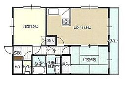 MTハイツ 2LDKの間取図画像