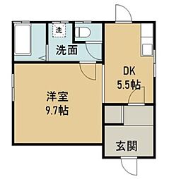 アパート 1DKの間取図画像