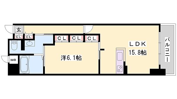 兵庫県姫路市博労町(賃貸マンション1LDK・2階・53.86㎡)の写真 その2