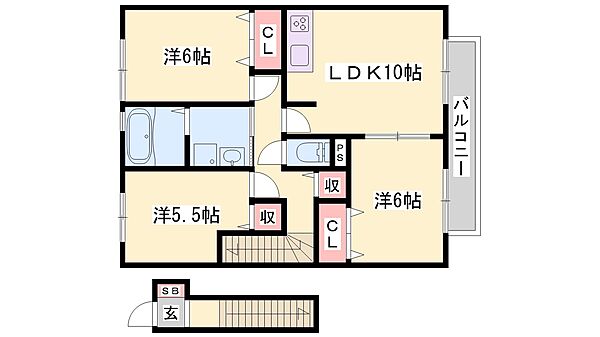 兵庫県たつの市御津町朝臣(賃貸アパート3LDK・2階・68.79㎡)の写真 その2