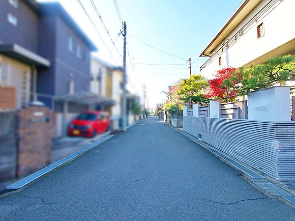 前面道路幅員約6mで、区画の整った街並みです。