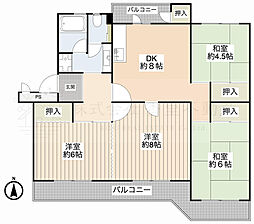 枚方藤阪ハイツA1棟 4DKの間取図画像