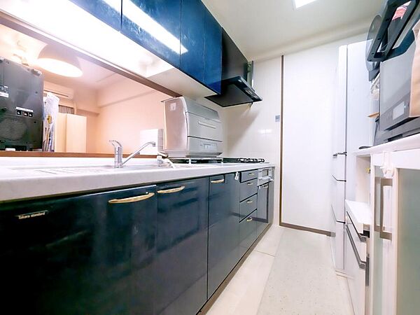 収納豊富なキッチンは、調理器具や食器類はもちろん、食材のストックもすっきりと収まり、家族の食事づくりを効率よくサポートする使い勝手の良い空間です。