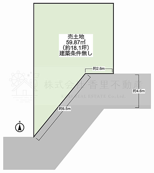 ◇土地面積59.87m2・約18.1坪の売土地♪
