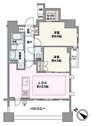 CLiOワタナベドオリアーバンマークス 2LDKの間取図画像