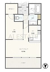 二子玉川駅　二子玉川ライズタワー＆レジデンス　タワーウエスト 15階1LDKの間取り