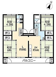 UR都市機構保見団地138棟 4LDKの間取図画像