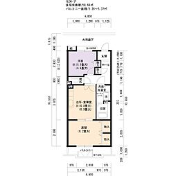 プロムナード三好丘5号棟 1LDKの間取図画像