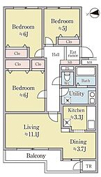 ロピア西岡 3LDKの間取図画像