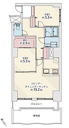 シャンボール豊平 2LDKの間取図画像