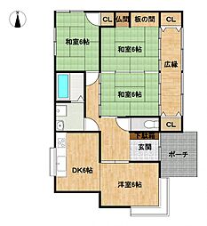 天草市志柿町　戸建て 4DKの間取り