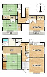 前橋市下大島町　戸建て 5DKの間取り