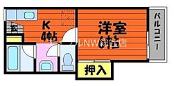 水島臨海鉄道 西富井駅 徒歩19分の賃貸アパート 1階1Kの間取り