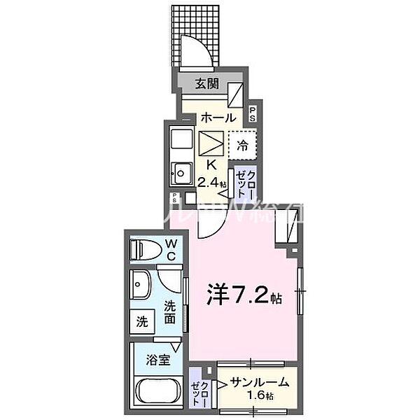 岡山県総社市中央3丁目(賃貸アパート1K・1階・36.31㎡)の写真 その2
