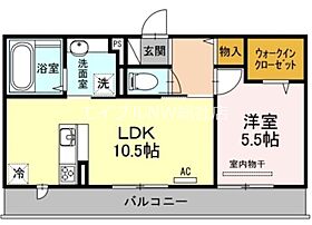 岡山県倉敷市上富井（賃貸アパート1LDK・3階・41.75㎡） その2