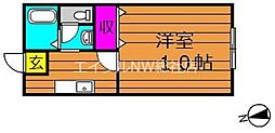 片島サンプラザB 1Kの間取図画像