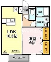 岡山県倉敷市北浜町（賃貸アパート1LDK・2階・40.84㎡） その2