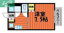 サンライズブルー 1Kの間取図画像