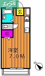 グランデカーサ 1Kの間取図画像