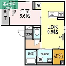 瀬戸内ハウジング2 1LDKの間取図画像