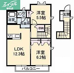 エピナールF 2LDKの間取図画像