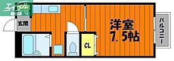 たなかハイツ2 1Kの間取図画像