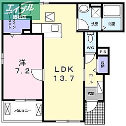 プレミアム2 1LDKの間取図画像