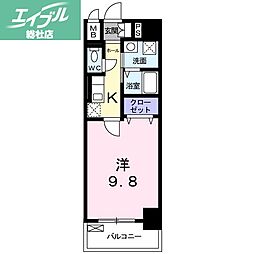 ボナール 1Kの間取図画像